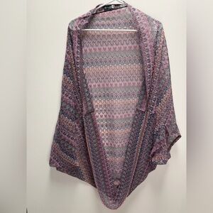 Earthbound Trading Co Woven Purple Beach Coverup Shawl Size S/M